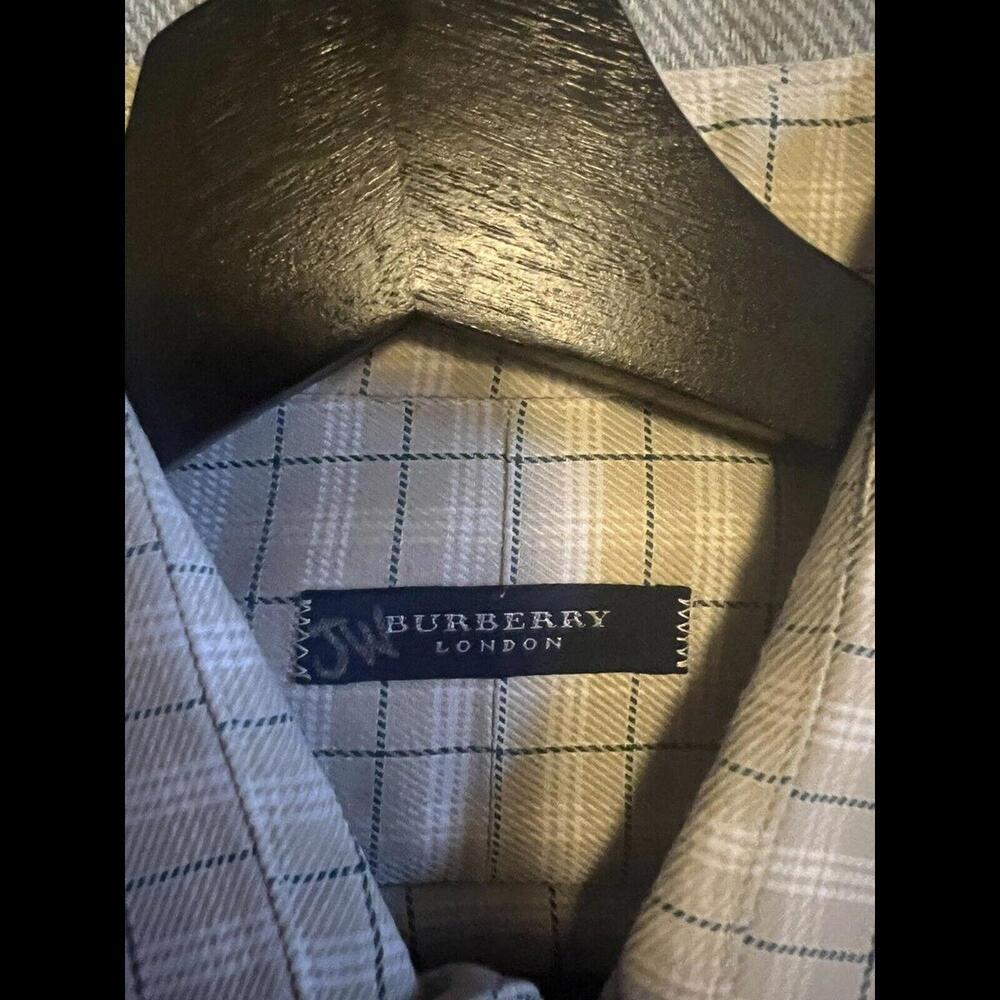 Burberry London 16/35 Men's Plaid Cotton Regular Fit Button Up Shirt Great Condi